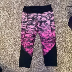 Pink and Black capri yoga pants